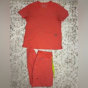 FIGS Technical Collection Hot Coral Scrub set PO# 1758